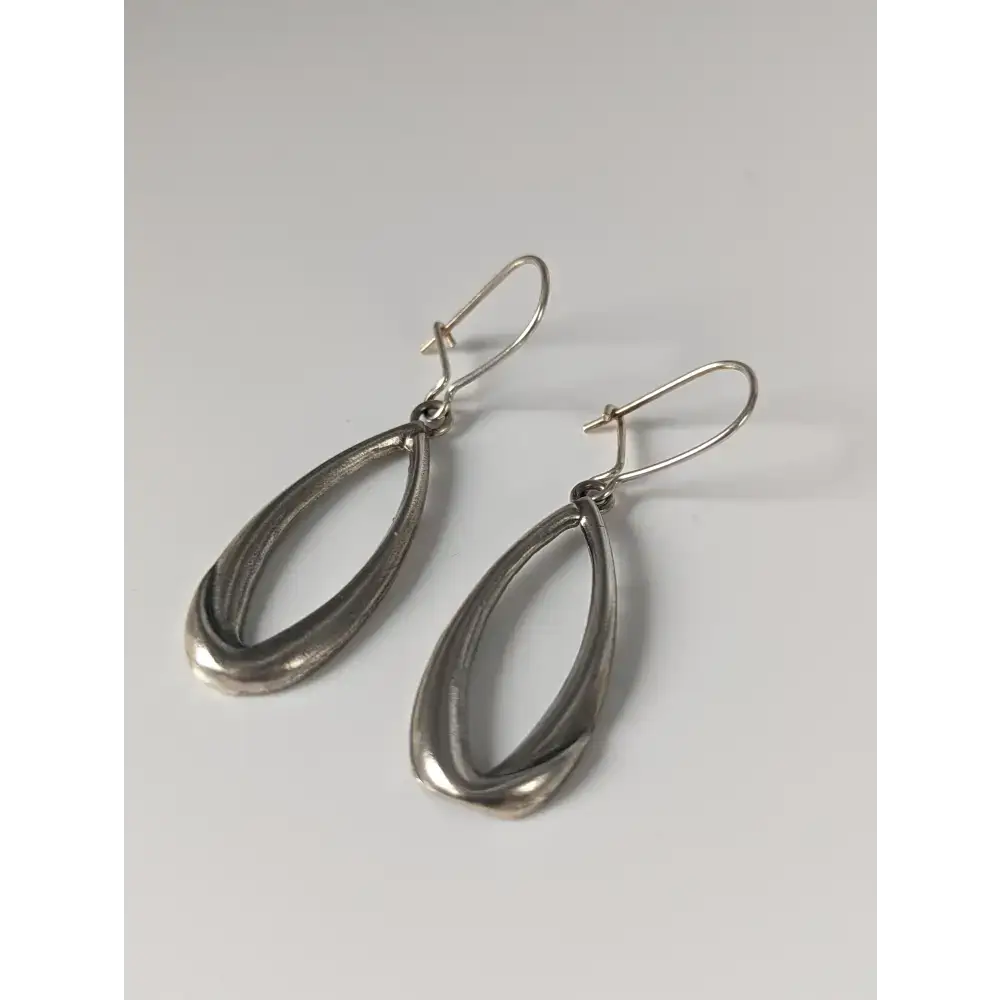 Silver Steed Oval Rope Dropped Earrings Earrings