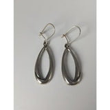 Silver steed oval rope dropped earrings featuring sterling silver teardrop shape with double-loop polished finish