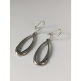 Silver steed oval sterling silver rope dropped earrings with teardrop shape and layered twisted design