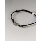 Silver Steed Paw Print Cord Bracelet Black Bracelets