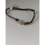 Silver Steed Paw Print Cord Bracelet Dark brown Bracelets
