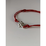 Silver Steed Paw Print Cord Bracelet Red Bracelets