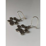 Silver Steed Paw Print Silver Dropped Earrings Earrings
