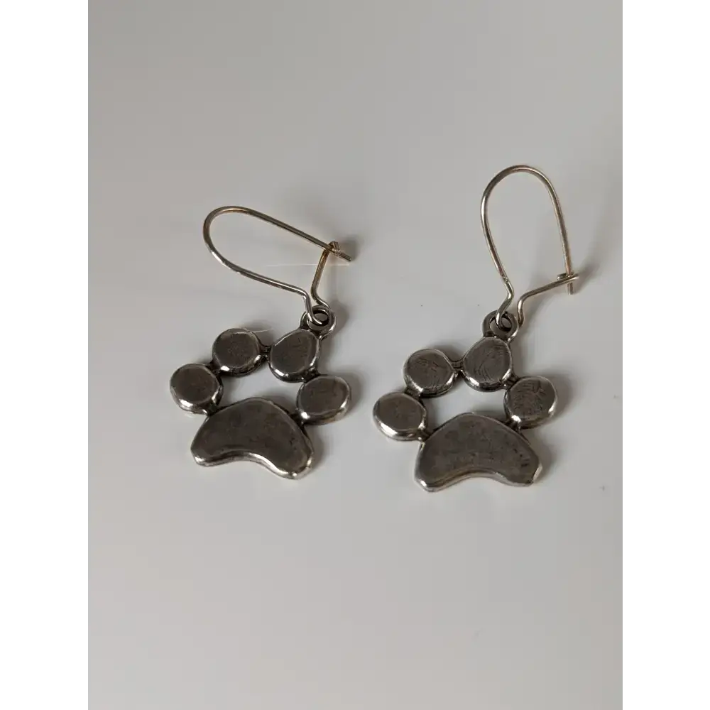 Silver Steed Paw Print Silver Dropped Earrings Earrings