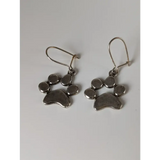 Silver Steed Paw Print Silver Dropped Earrings Earrings