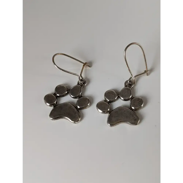 Silver Steed Paw Print Silver Dropped Earrings Earrings