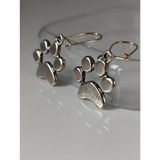 Silver Steed Paw Print Silver Dropped Earrings Earrings