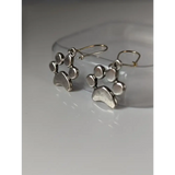 Silver Steed Paw Print Silver Dropped Earrings Earrings