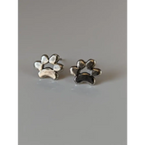 Silver Steed Paw Print Large Silver Stud Earrings Earrings