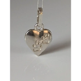 Silver Steed Paw Print on Heart Silver Pendant Pendant