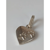 Silver Steed Paw Print on Heart Silver Pendant Pendant