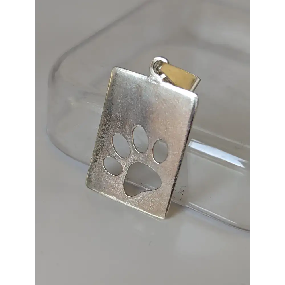 Silver Steed Paw Print Tag Silver Pendant Pendant