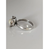 Silver Steed Pearl in a Flower Silver Ring S Rings