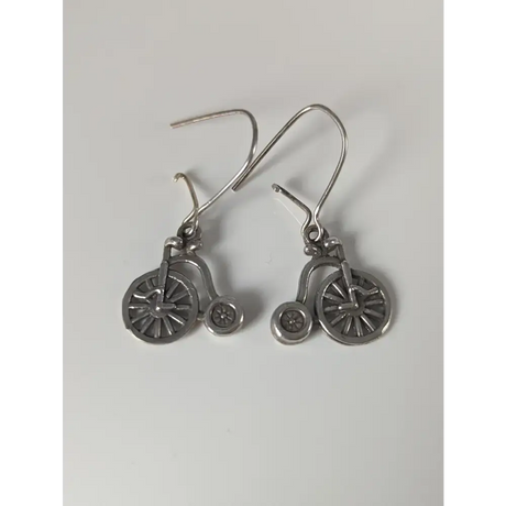 Silver Steed Penny Farthing Bike Dropped Earrings Earrings