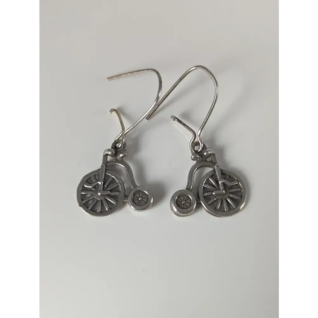 Silver Steed Penny Farthing Bike Dropped Earrings Earrings