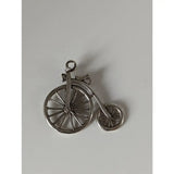 Silver steed penny vintage penny farthing bike silver pendant shaped like a classic bike in metal