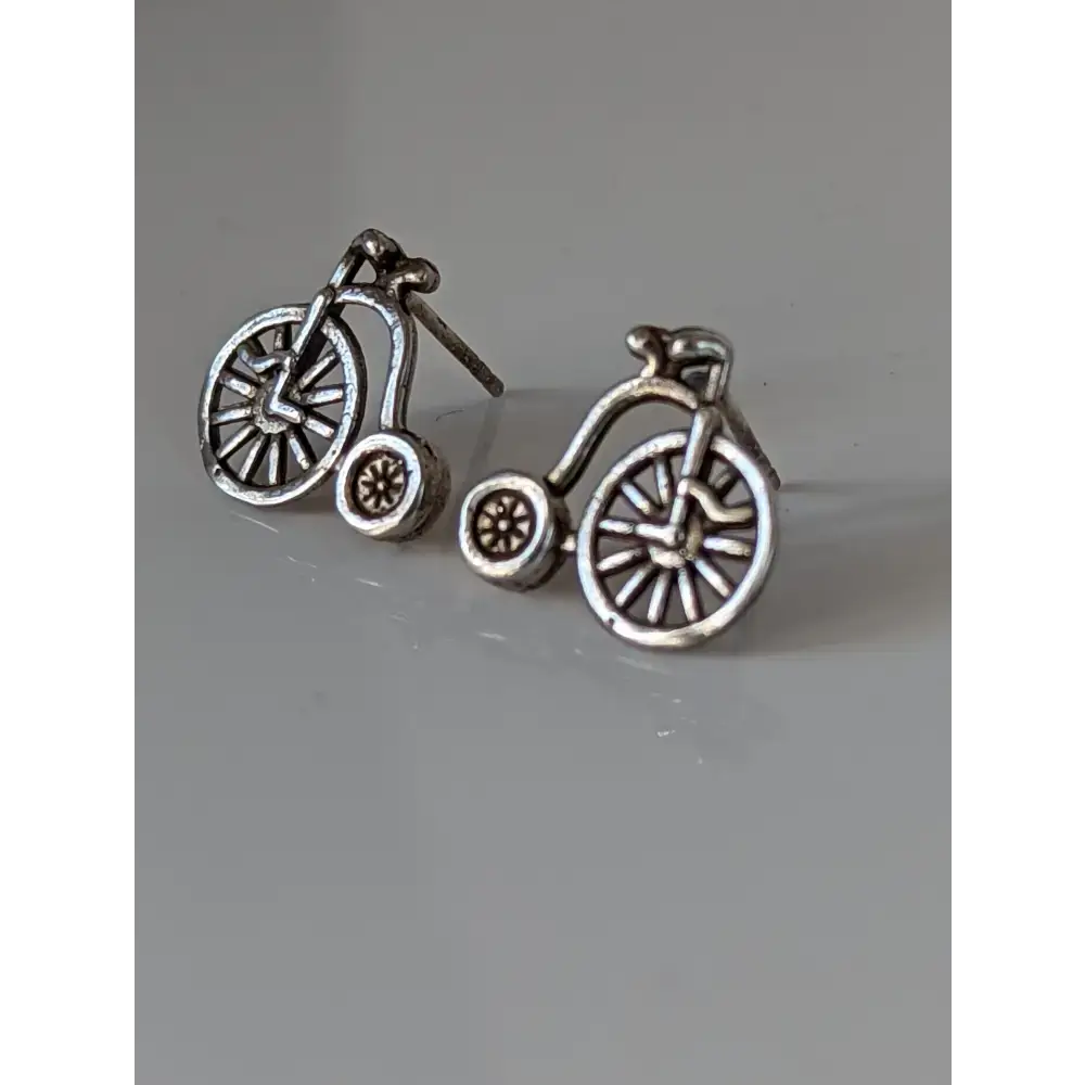 Silver Steed Penny Farthing Bike Stud Earrings Earrings