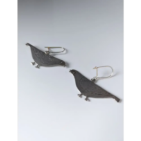 Silver Steed Pigeon Dropped Earrings Earrings