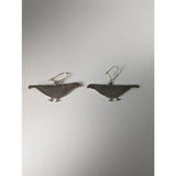 Silver steed pigeon dropped earrings silver bird shaped with engraved details and simple hook clasps