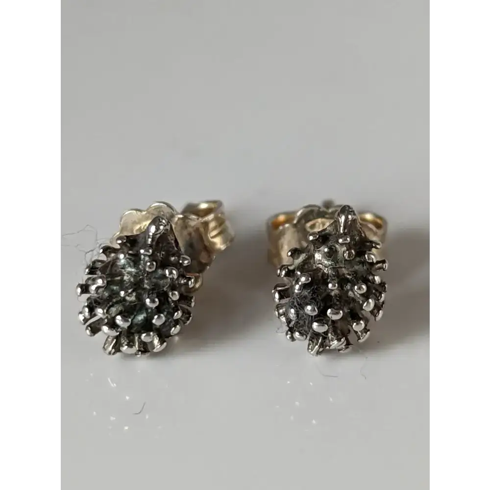 Silver Steed Pine Cone Stud Earrings Earrings