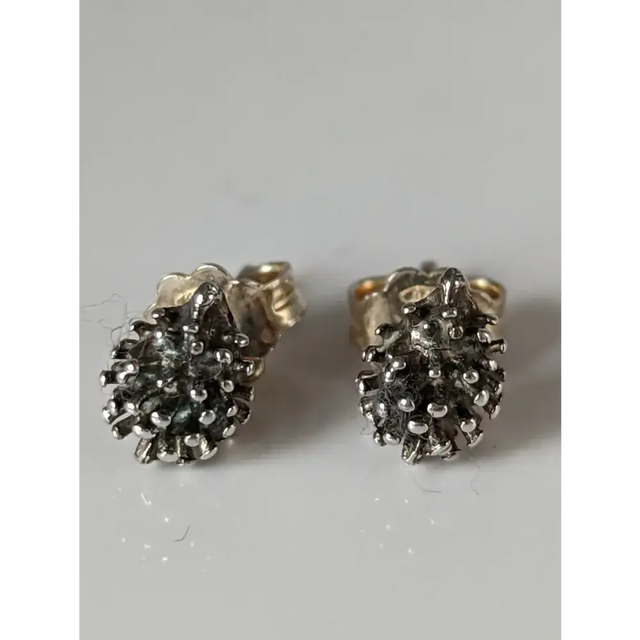 Silver Steed Pine Cone Stud Earrings Earrings