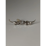 Silver Steed Playful Cat Stud Earrings Earrings