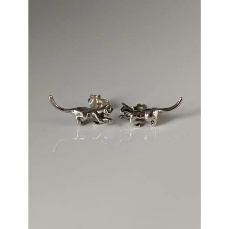Silver Steed Playful Cat Stud Earrings Earrings