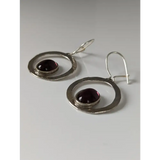 Silver Steed Purple Crystal Loop Dropped Earrings Earrings