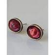 Silver Steed Purple Ovals Stud Earrings Earrings