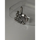 Silver steed rabbit hunting silver pendant with intricate bone and foliage detailing and attachment loop
