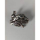 Silver Steed Rabbit Hunting Silver Pin Pin