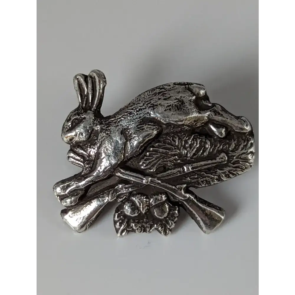 Silver Steed Rabbit Hunting Silver Pin Pin