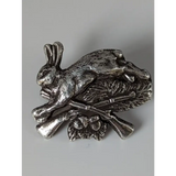 Silver Steed Rabbit Hunting Silver Pin Pin