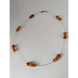 Silver Steed Real Amber Bead Necklace Necklaces