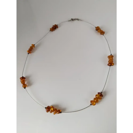 Silver Steed Real Amber Bead Necklace Necklaces