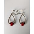 Silver Steed Red Bead Dropped Earrings Earrings