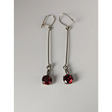 Silver Steed Red Crystal Dropped Earrings Earrings