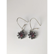 Silver Steed Red Crystal Sunflower Dropped Earrings Earrings
