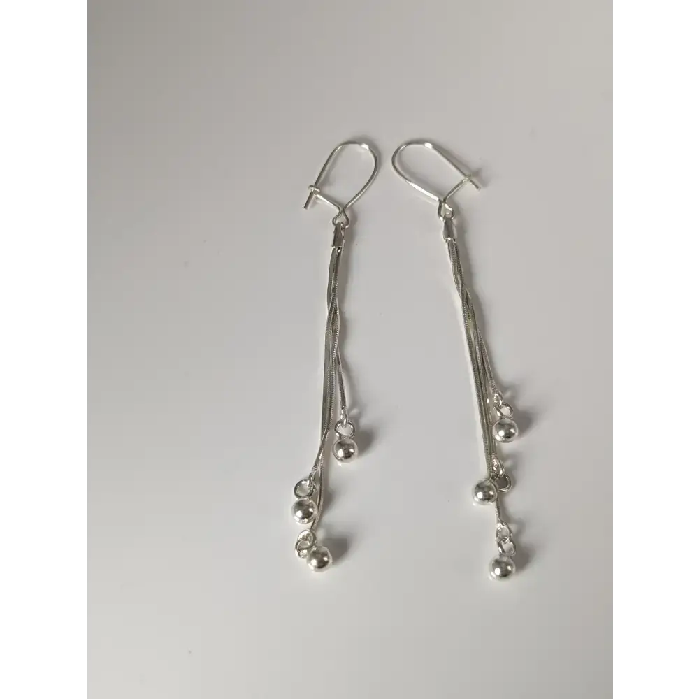 Silver Steed Rope & Ball Dropped Earrings Earrings