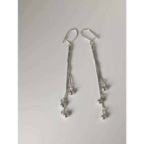 Silver Steed Rope & Ball Dropped Earrings Earrings