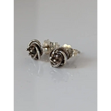 Silver Steed Rope Flower Stud Earrings Earrings