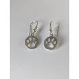 Silver Steed Round Paw Print Tag Silver Dropped Earrings Earrings