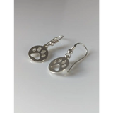 Silver Steed Round Paw Print Tag Silver Dropped Earrings Earrings