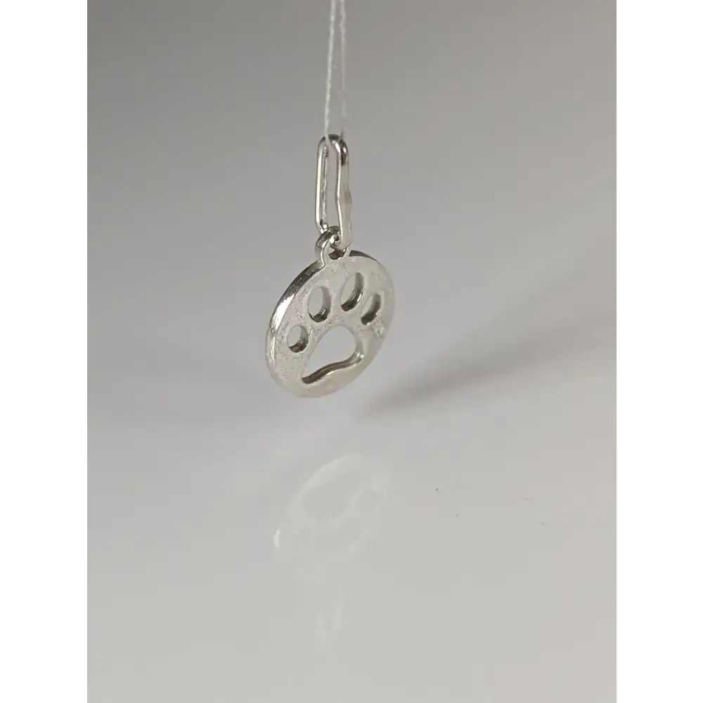 Silver Steed Round Paw Print Tag Silver Pendant Pendant