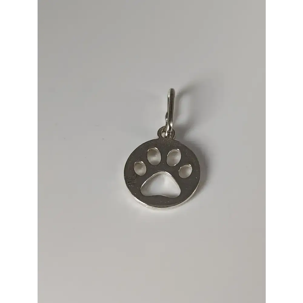 Silver Steed Round Paw Print Tag Silver Pendant Pendant