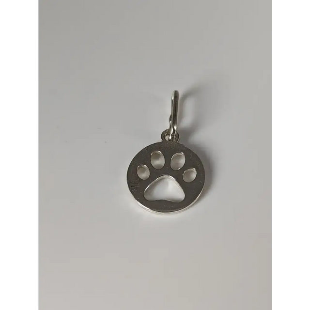 Silver Steed Round Paw Print Tag Silver Pendant Pendant