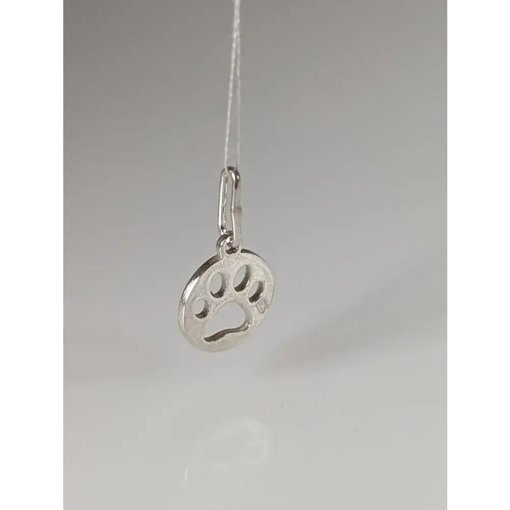 Silver Steed Round Paw Print Tag Silver Pendant Pendant