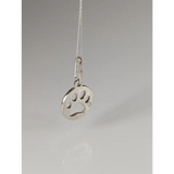 Silver Steed Round Paw Print Tag Silver Pendant Pendant
