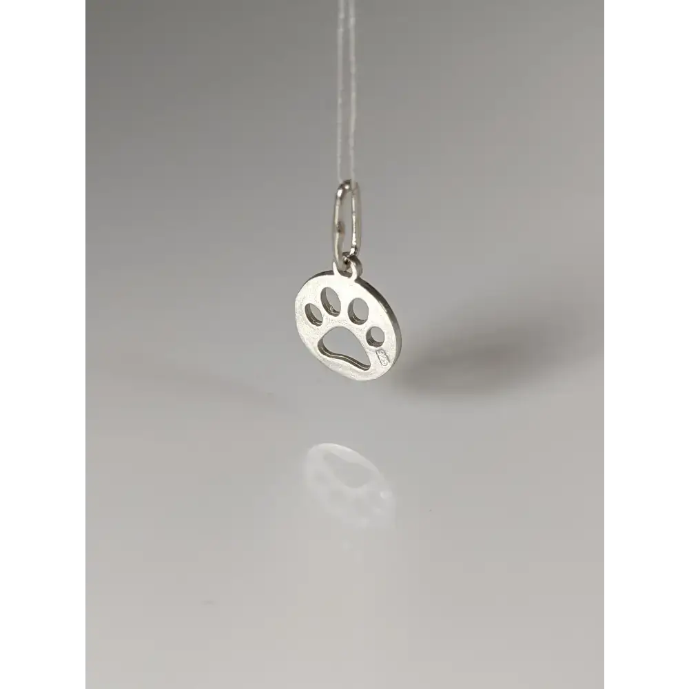 Silver Steed Round Paw Print Tag Silver Pendant Pendant