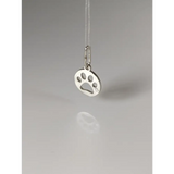 Silver Steed Round Paw Print Tag Silver Pendant Pendant